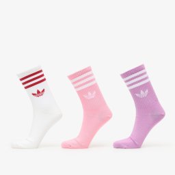 Чорапи adidas 3-Stripes Crew Socks 3 Pairs Preloved Purple/ Bliss Pink/ White S