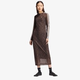 Облекло adidas Snake Print Maxi Dress Earth Strata/ Aurora Coffee M