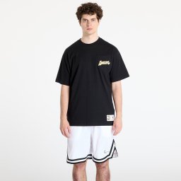 Тениска Mitchell & Ness NBA Double Hit Ss Pocket Tee Vintage Logo Lakers Black L