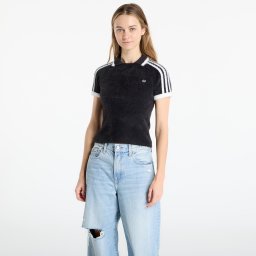 Тениска adidas Knitted Cali T-Shirt Black XS