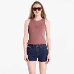 Потник Calvin Klein Jeans Sl 2X2 Baby Rib Logo Crew Tank Sierra Brown L