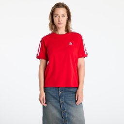 Тениска adidas 3 Stripe Tee Better Scarlet XS