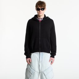 Суитшърт Palm Angels Curved Logo Knit Hoodie UNISEX Black/ Off White L