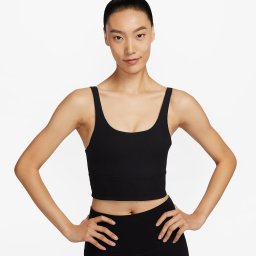 Сутиени Nike Zenvy Wide Ribbed Women's Light-Support Non-Padded Longline Sports Bra Black/ Black/ Pcg3C XL
