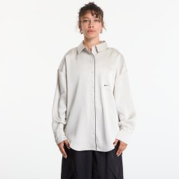 Риза Nike Sportswear Women's Oversized Satin Long-Sleeve Top Light Bone/ Black M