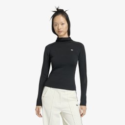 Тениска adidas Knitted Hooded Long Sleeve Black XS