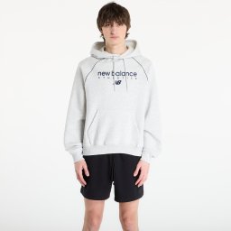 Суитшърт New Balance Linear Graphic Fleece Hoodie Ash Heather XL