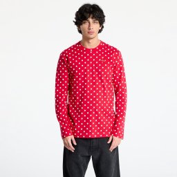 Тениска Comme des Garçons PLAY Heart Logo Long Sleeve Tee UNISEX Red XS