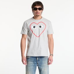 Тениска Comme des Garçons PLAY T-Shirt Logo Print Knit UNISEX Top Gray S