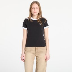Тениска adidas 3 Stripes Slim T-Shirt Black/ White XS