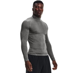 Тениска Under Armour Hg Armour Comp Mock LS Carbon Heather/ Black XS
