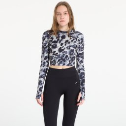 adidas x Stella Mccartney Training Longsleeve Crop Printed Top Wonder Alumina/ Black M