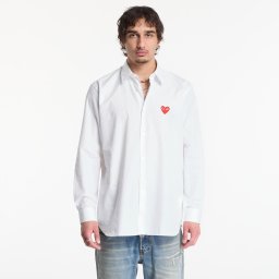 Риза Comme des Garçons PLAY Shirt Red Emblem Woven UNISEX White L