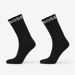 Чорапи Hugo Boss Quarter-Length Socks in Stretch Fabric 2-Pack Black 43-46