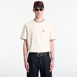 Тениска Fred Perry Pocket Detail Pique T-Shirt Ecru M