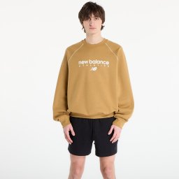 Суитшърт New Balance Linear Graphic Fleece Crew Stucco L