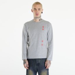 Тениска Comme des Garçons PLAY Long Sleeve Logo Print T-Shirt UNISEX Grey XXL