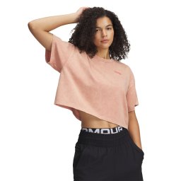 Тениска Under Armour HWT WASH SS Tee Canyon Pink/ Canyon Pink XL