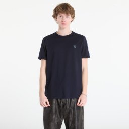 Тениска FRED PERRY Contrast Tape Ringer T-Shirt Navy/ Ace Blue XL