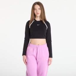 Тениска Nike Sportswear Women's Tight Long-Sleeve Cropped Top Black/ Black/ Chalk/ Chalk M