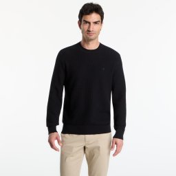 Пуловер Calvin Klein Ls Textured Cotton Crewneck Sweater Black XL