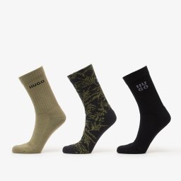 Чорапи Hugo Boss Qs Rib Fern Socks 3-Pack Black 40-46
