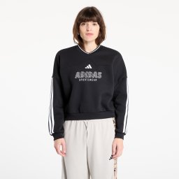 Суитшърт adidas W Tiro Cut 3 Stripes Fleece Sweatshirt Black/ White M