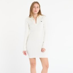 Облекло adidas Long Sleeve Collared Dress Off White L