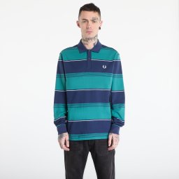 Тениска FRED PERRY Heavyweight Striped Polo Shirt Tennis Blue M