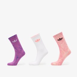 Чорапи adidas Tie Dye Crew Socks 3 Pairs Blush Pink/ Purple Rush/ White XL