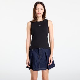 Calvin Klein Jeans A - Woven Label 2X2 Tank Top Black XS