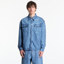 Риза Daily Paper Snake Laser Rahul Denim Shirt Blue XL