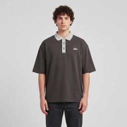 Тениска Playboy x FTSHP Short Sleeve Polo Dark Grey XS