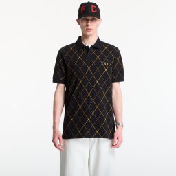 Тениска Fred Perry Argyle Print Fred Perry Shirt Black M