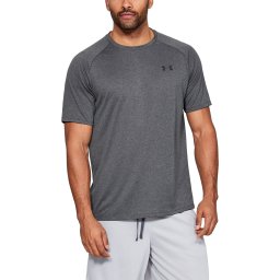 Тениска Under Armour Tech 2.0 SS Tee Carbon Heather/ Black XL