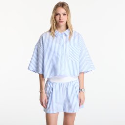 Риза Nike Sportswear Chill Poplin Women's Oversized Short-Sleeve Top Lt Photo Blue/ Hydrogen Blue/ Summit White M