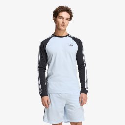 Тениска adidas 3-Stripes Long-Sleeve Top Long-Sleeve Top Crystal Sky XXL