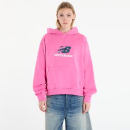 Суитшърт New Balance Athletics French Terry Logo Hoodie Pink Satin M