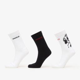 Чорапи Hugo Boss Qs Angry Dog Socks 3-Pack White 40-46