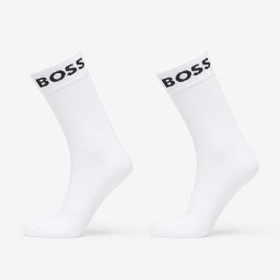 Чорапи Hugo Boss Quarter-Length Socks in Stretch Fabric 2-Pack White 43-46