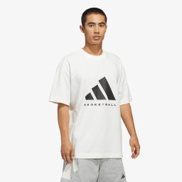 Тениска adidas Basketball T-Shirt (Gender Neutral) Off White/ Black L