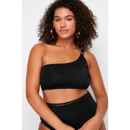 Trendyol Curve Black One Shoulder Bikini Top