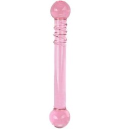 Двустранно стъклено дилдо "SPHERE TIP GLASS DILDO" 19 см