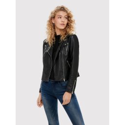 ONLY Яке от имитация на кожа Gemma 15153079 Черен Regular Fit