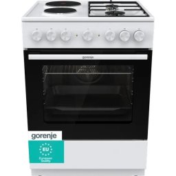 Комбинирана готварска печка Gorenje GK6B40WG, Функция пица, 60 см, 70 л, Бял