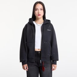 Суитшърт Carhartt WIP Hooded Painter Jacket UNISEX Black Destroy Wash, Splatter XL