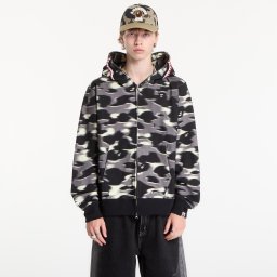 Суитшърт A BATHING APE Screen Camo Shark Relaxed Fit Full Zip Hoodie Black UNISEX L