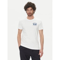 La Martina Тишърт Vernie MAR009 JS206 Бял Regular Fit