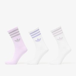 Чорапи adidas 3 Stripes Glitter Crew Socks 3-Pack White/ Ice Lavender S