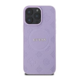Калъф Guess Saffiano Peony Classic Logo MagSafe за iPhone 16 Pro Purple